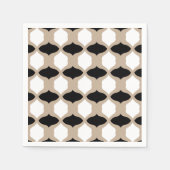Soft Curves Pattern - Taupe, Black en White Servet (Voorkant)