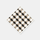 Soft Curves Pattern - Taupe, Black en White Servet (Hoek)