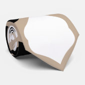 Soft Curves Pattern - Taupe, Black en White Stropdas (Opgerold)