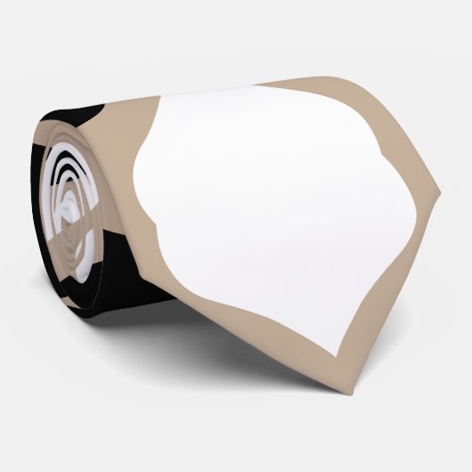 Soft Curves Pattern - Taupe, Black en White Stropdas (Opgerold)