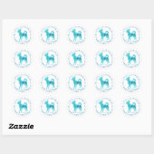 Soft Custom Pastel blue chihuahua Silhouette Ronde Sticker (Vel)
