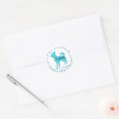 Soft Custom Pastel blue chihuahua Silhouette Ronde Sticker (Envelop)