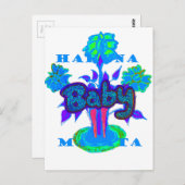 Soft Cyan Blue Flower Art: A Baby's Touch. Briefkaart (Voorkant / Achterkant)