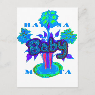 Soft Cyan Blue Flower Art: A Baby's Touch. Briefkaart