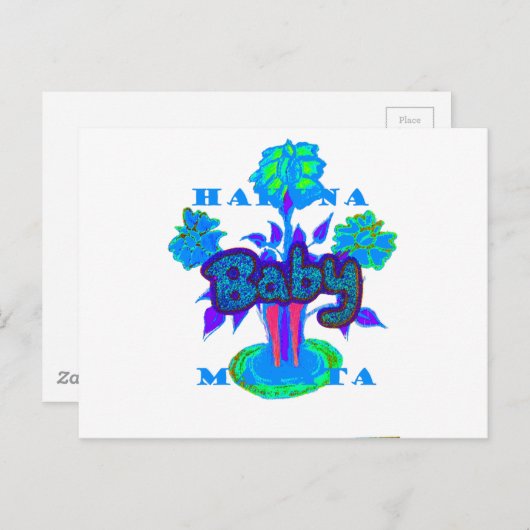 Soft Cyan Blue Flower Art: A Baby's Touch. Briefkaart (Voorkant / Achterkant)