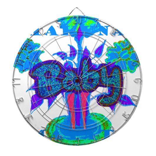 Soft Cyan Blue Flower Art: A Baby's Touch. Dartbord (Voorkant)