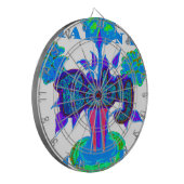 Soft Cyan Blue Flower Art: A Baby's Touch. Dartbord (Voorkant Links)