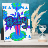 Soft Cyan Blue Flower Art: A Baby's Touch. Fotoplaat (Zijkant)