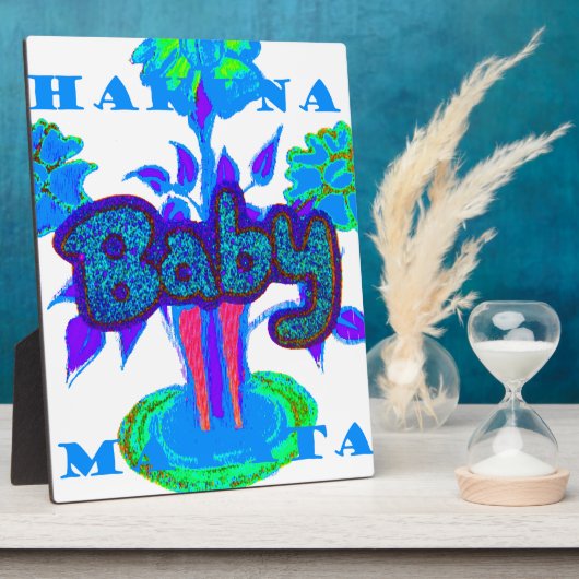 Soft Cyan Blue Flower Art: A Baby's Touch. Fotoplaat (Zijkant)