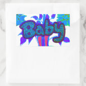 Soft Cyan Blue Flower Art: A Baby's Touch. Rechthoekige Sticker (Tas)