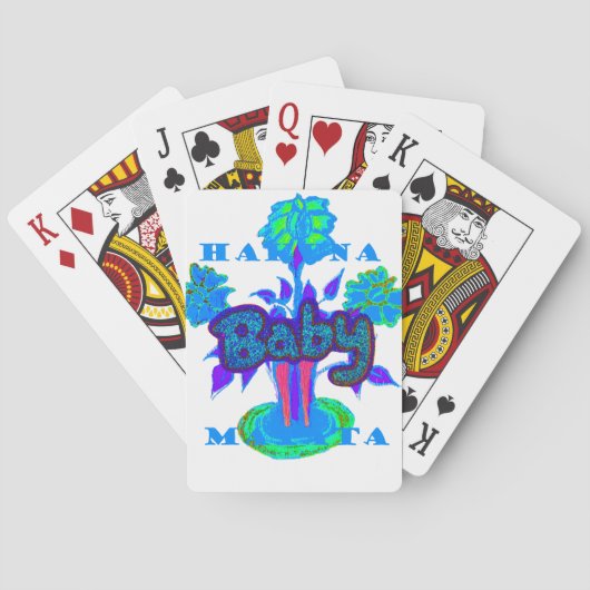 Soft Cyan Blue Flower Art: A Baby's Touch. Speelkaarten (Achterkant)