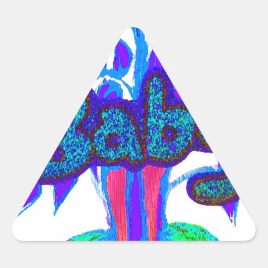 Soft Cyan Blue Flower Art: A Baby's Touch. Sticker (Voorkant)