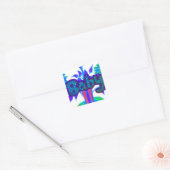 Soft Cyan Blue Flower Art: A Baby's Touch. Vierkante Sticker (Envelop)
