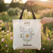 Soft Daisy Birth Flower – Personalized April Gift Tote Bag