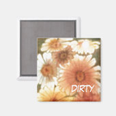 "Soft Daisy" Dirty Dishwasher Status Floral Magnet (Voorkant / Achterkant)