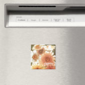 "Soft Daisy" Dirty Dishwasher Status Floral Magnet (Insitu (Vaatwasser))
