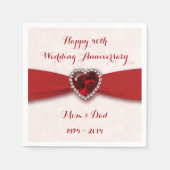 Soft Damask 40th Jubileum Paper Napkins Servet (Voorkant)