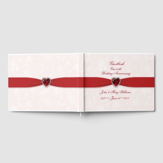 Soft Damask 40th Wedding Jubileum Guestbook Gastenboek (Volledig)