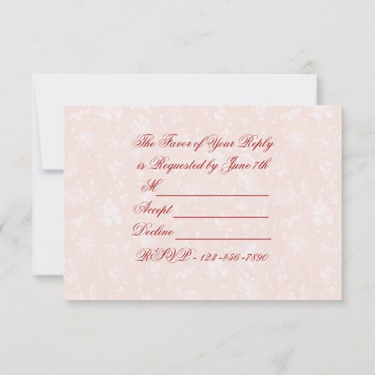 Soft Damask 40th Wedding Jubileum RSVP (Achterkant)