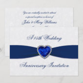 Soft Damask 45th Wedding Jubileum 5x7 Uitnodigen Kaart (Voorkant / Achterkant)
