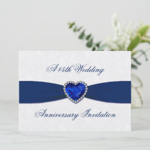 Soft Damask 45th Wedding Jubileum 5x7 Uitnodigen Kaart