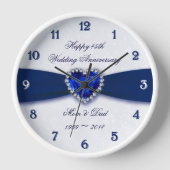 Soft Damask 45th Wedding Jubileum Clock (Voorkant)