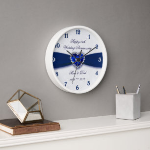 Soft Damask 45th Wedding Jubileum Clock