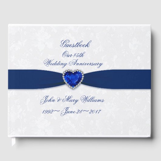 Soft Damask 45th Wedding Jubileum Guestbook Gastenboek (Voorkant)