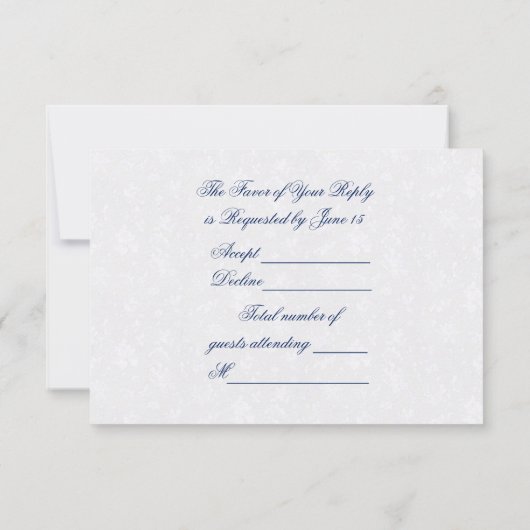 Soft Damask 45th Wedding Jubileum RSVP (Achterkant)