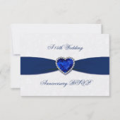 Soft Damask 45th Wedding Jubileum RSVP Kaartje (Voorkant)