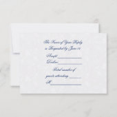 Soft Damask 45th Wedding Jubileum RSVP Kaartje (Achterkant)