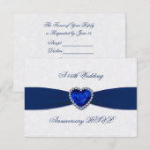 Soft Damask 45th Wedding Jubileum RSVP Kaartje (Voorkant / Achterkant)