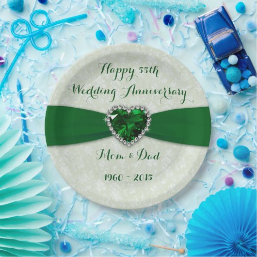 Soft Damask 55th Wedding Jubileum Papier Bord (Feest)