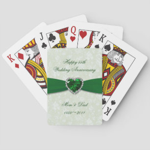 Soft Damask 55th Wedding Jubileum Pokerkaarten