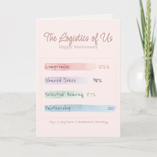 Soft Data | By the Numbers | Blush Anniversary Kaart (Voorkant)