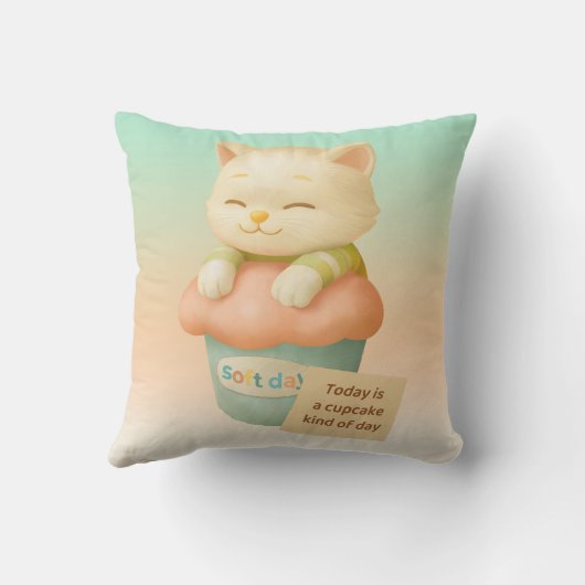 Soft Day: Today is a Cupcake Kind of Day Art Kussen (Achterkant)