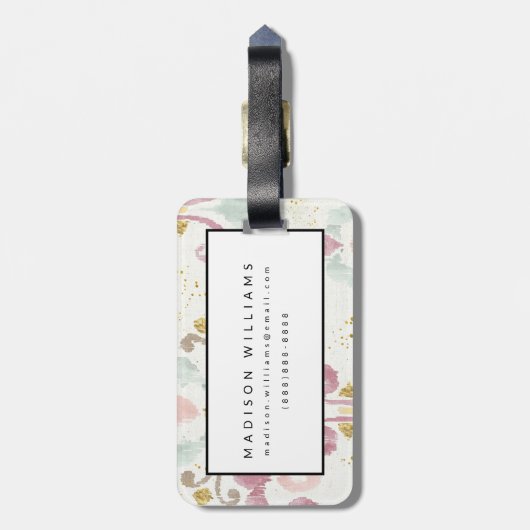 Soft Deco-patroon Bagagelabel (Achterkant verticaal)