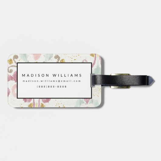 Soft Deco-patroon Bagagelabel (Achterkant horizontaal)