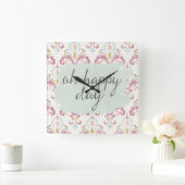 Soft Deco VI | Gelukkig Dag Vierkante Klok (Huis)