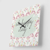 Soft Deco VI | Gelukkig Dag Vierkante Klok (Hoek)