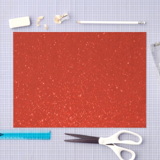 Soft Deep Red Glitter Print Tissuepapier (Craft)