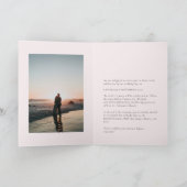 Soft Delicate Bord Blush Simple Elegant Roos Roze Aankondiging (Binnen)