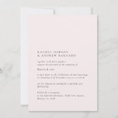 Soft Delicate Bord Blush Simple Elegant Roos Roze Kaart (Voorkant)