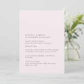 Soft Delicate Bord Blush Simple Elegant Roos Roze Kaart (Staand voorkant)