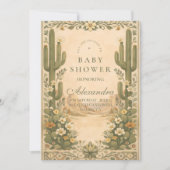 Soft Desert Wildflowers Baby Shower Kaart (Voorkant)