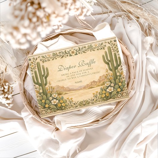 Soft Desert Wildflowers Diapper Raffle  Informatiekaartje