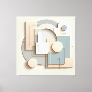Soft Dimensional Arcs Canvas Afdruk