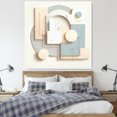 Soft Dimensional Arcs Canvas Afdruk (Insitu (Slaapkamer))