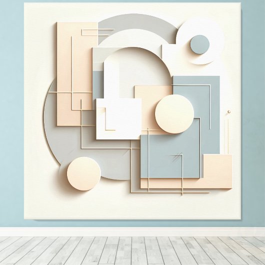 Soft Dimensional Arcs Canvas Afdruk (Insitu (Houten vloer))
