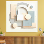 Soft Dimensional Arcs Canvas Afdruk (Insitu (Woonkamer))